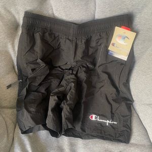 Champion 6” Nylon Shorts with zipper pockets in Black